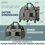 KATZIELA® Luxury Rider Pet Carrier with Removable Wheels